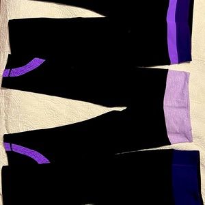 Set of 3 lululemon capris, sz 2, never worn. Tags have been removed.